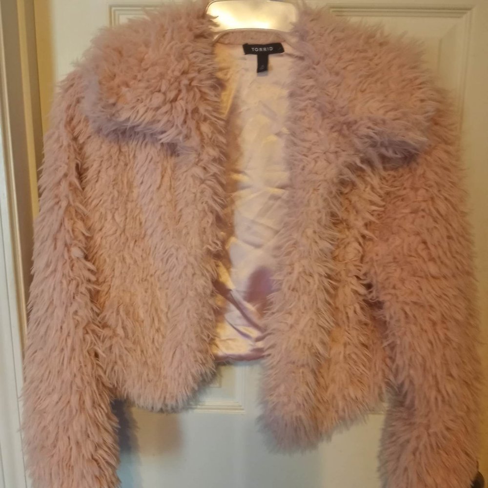 Rose gold Torrid monster fur coat